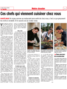 Article La Tribune sur les chefs à domicile à Montélimar avec Alice Chabert